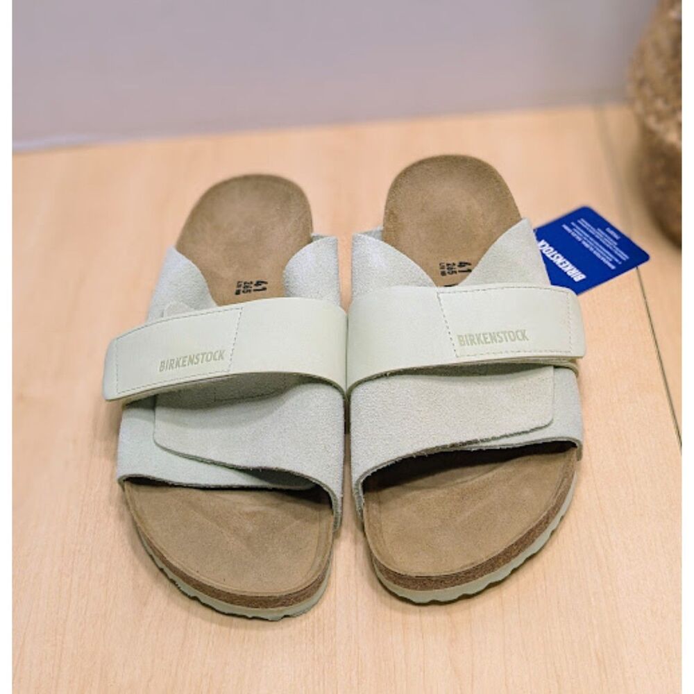 Birkenstock Kyoto Green Suede & Leather Slide Sandals Women's 10 EU 41 NWT - Picture 5 of 13